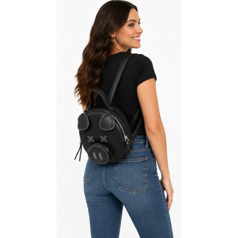 SHANE DAWSON x JEFFREE STAR Conspiracy Black Pig Backpack‎ Faux Leather NWOT